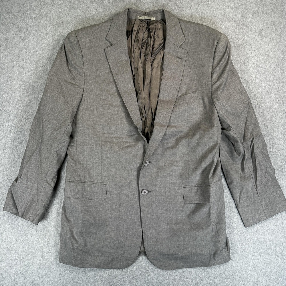 Ralph Lauren Blazer Sport Coat Black Label Mens 44R Gray Wool Suit Jacket Italy